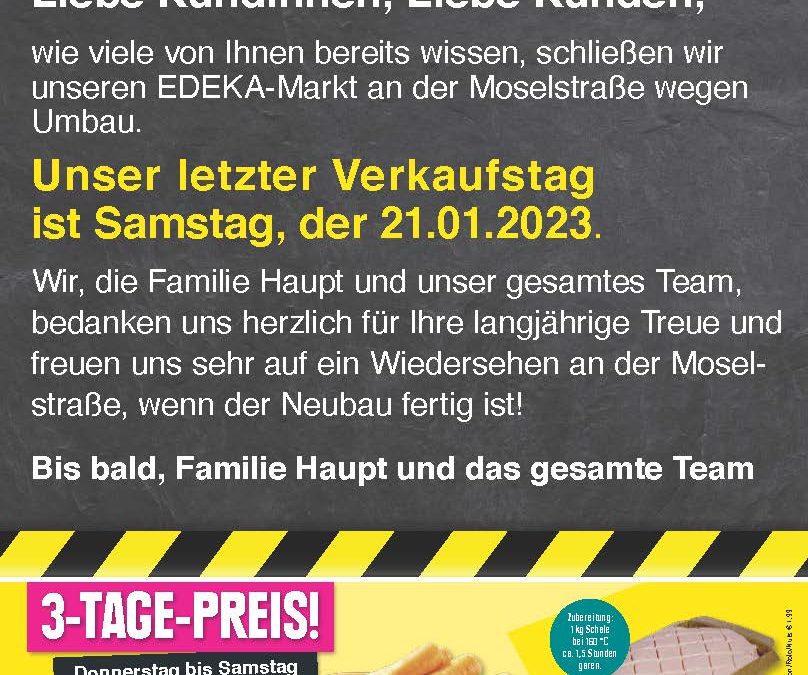 Wir schließen!